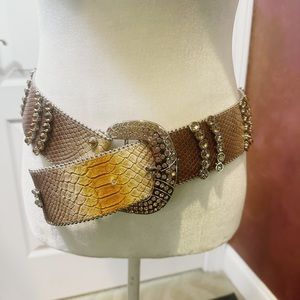 NWT BB Simon Belt, Tan with Swarovski Crysyals